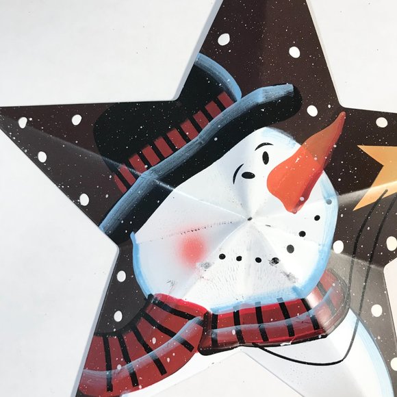 Vintage Frosty the Snowman Christmas Tree Decoration Door Wall Sign Tin Metal - Picture 3 of 8